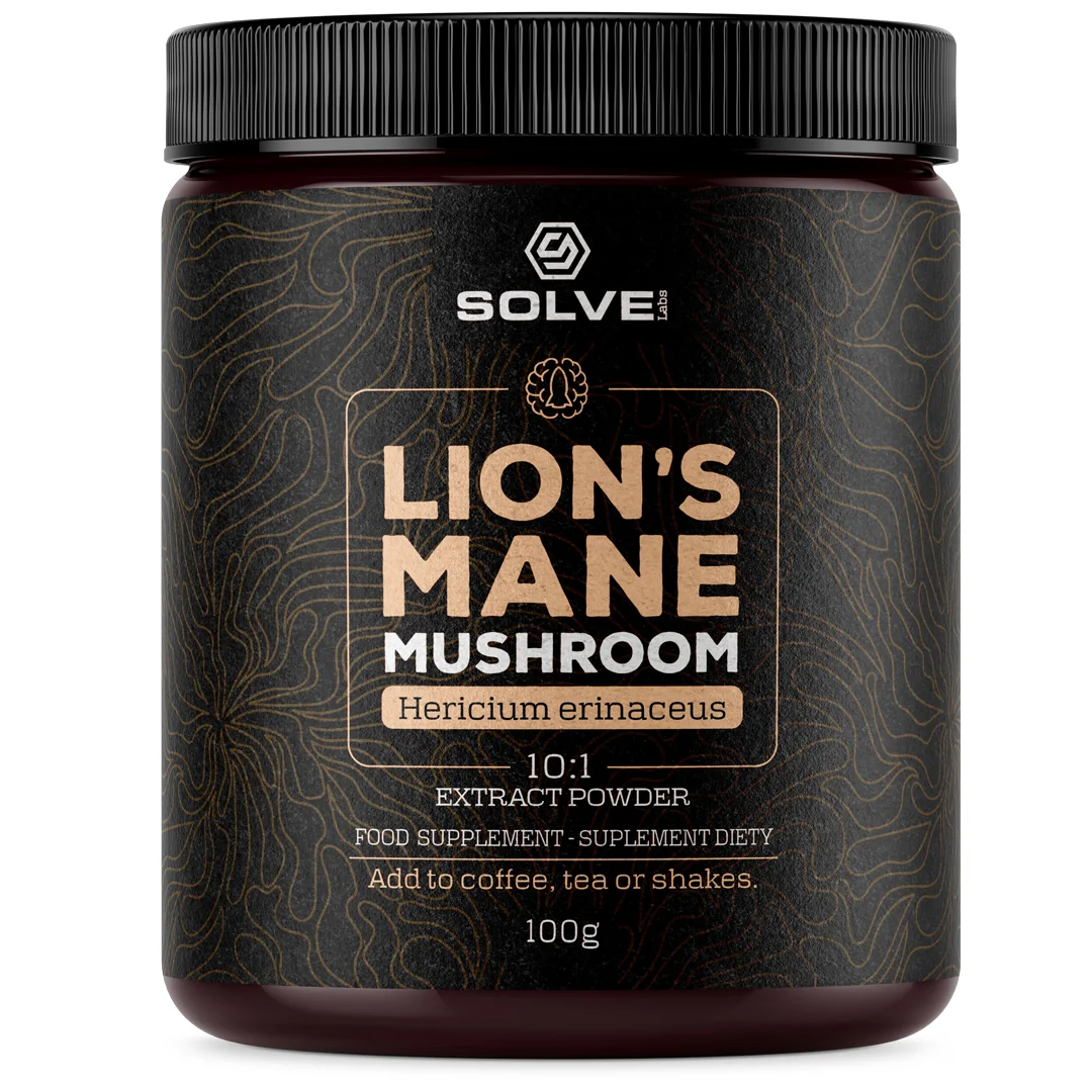 Solve Labs Lion’s Mane Mushroom, naturalny ekstrakt 10:1 z soplówki jeżowatej, 100 g