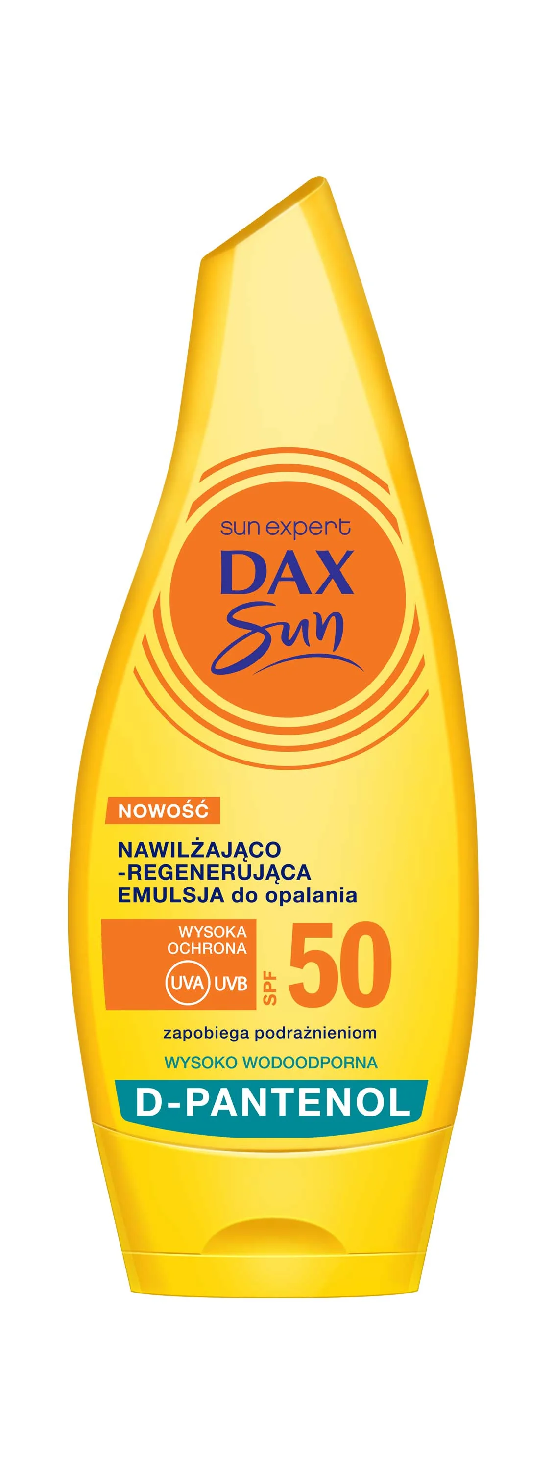 Dax Sun, nawilżająco-regenerująca emulsja do opalania z D-pantenolem SPF50, 175 ml