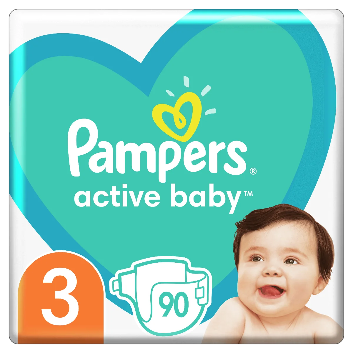 Pampers Active Baby, pieluchy, rozmiar 3, 6-10 kg, 90 sztuk