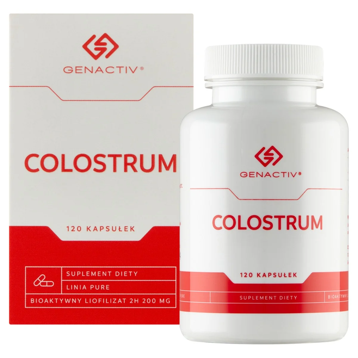 Colostrum Genactiv (Colostrigen), suplement diety, 120 kapsułek