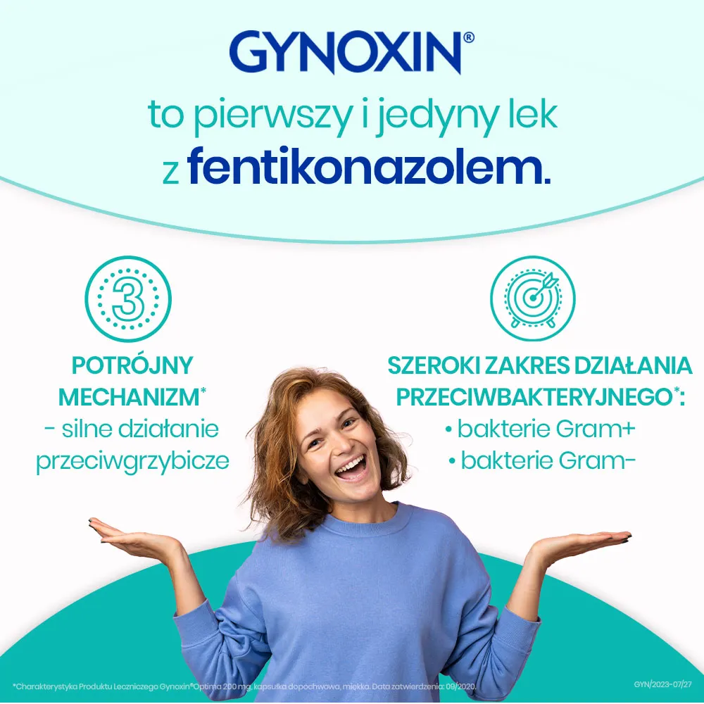 Gynoxin Optima 200 mg, 3 kapsułki dopochwowe 