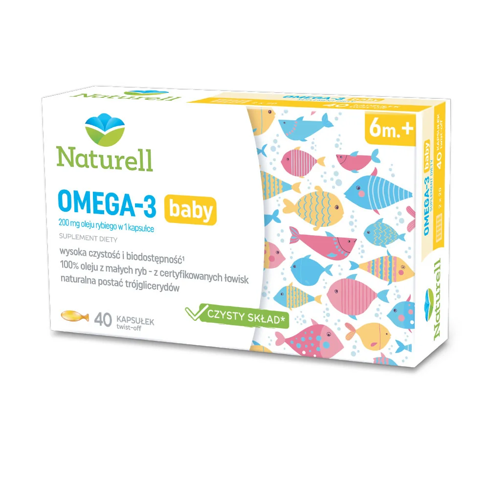 Naturell Omega 3 Baby, 40 kapsułek twist-off