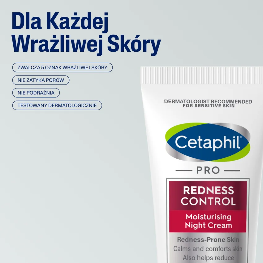 Cetaphil PRO Redness Control krem nawilżający na noc, 50 ml