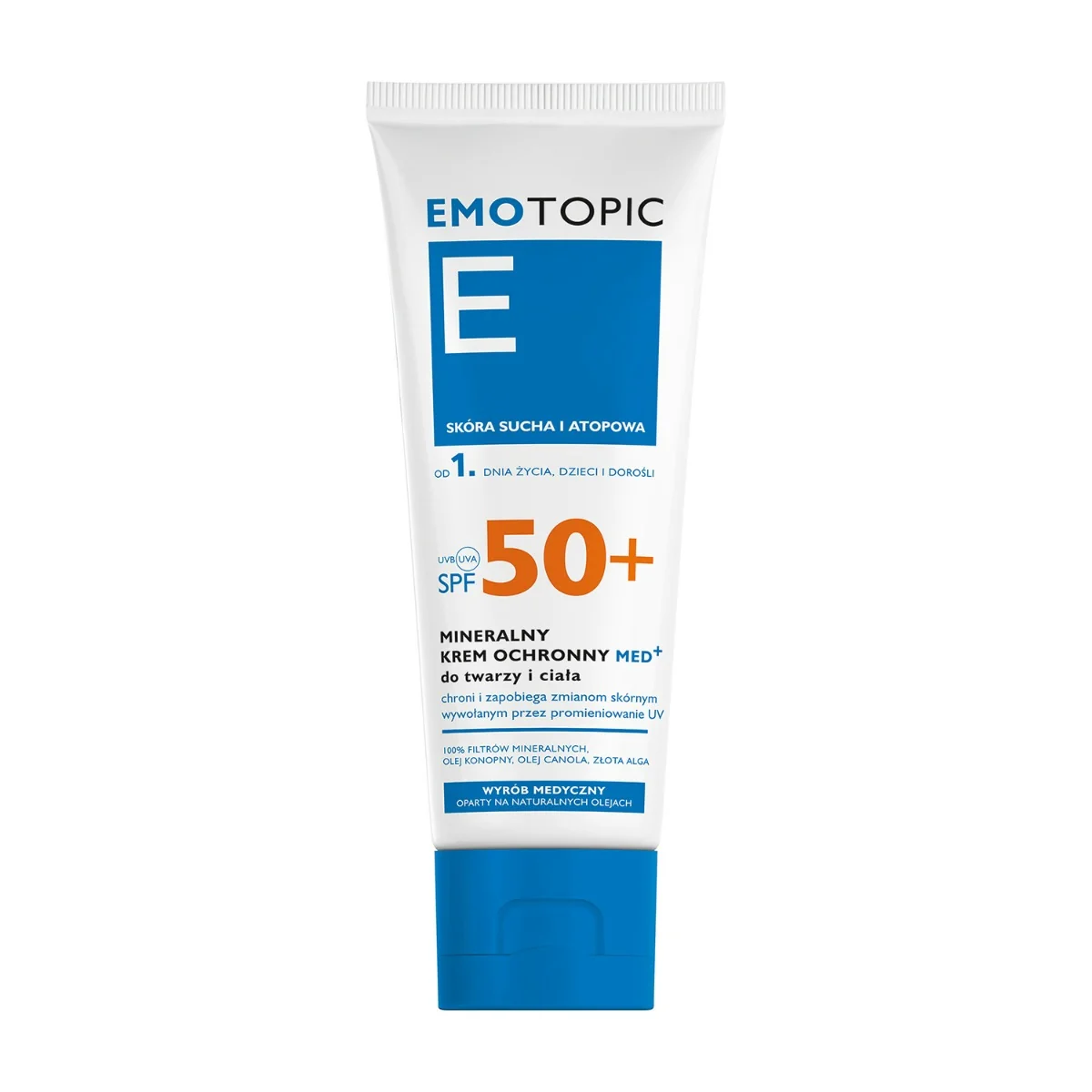 Emotopic, Krem ochronny mineralny do twarzy i ciała SPF 50+, 75 ml