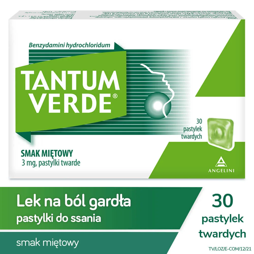 Tantum Verde, 30 pastylek do ssania o smaku miętowym