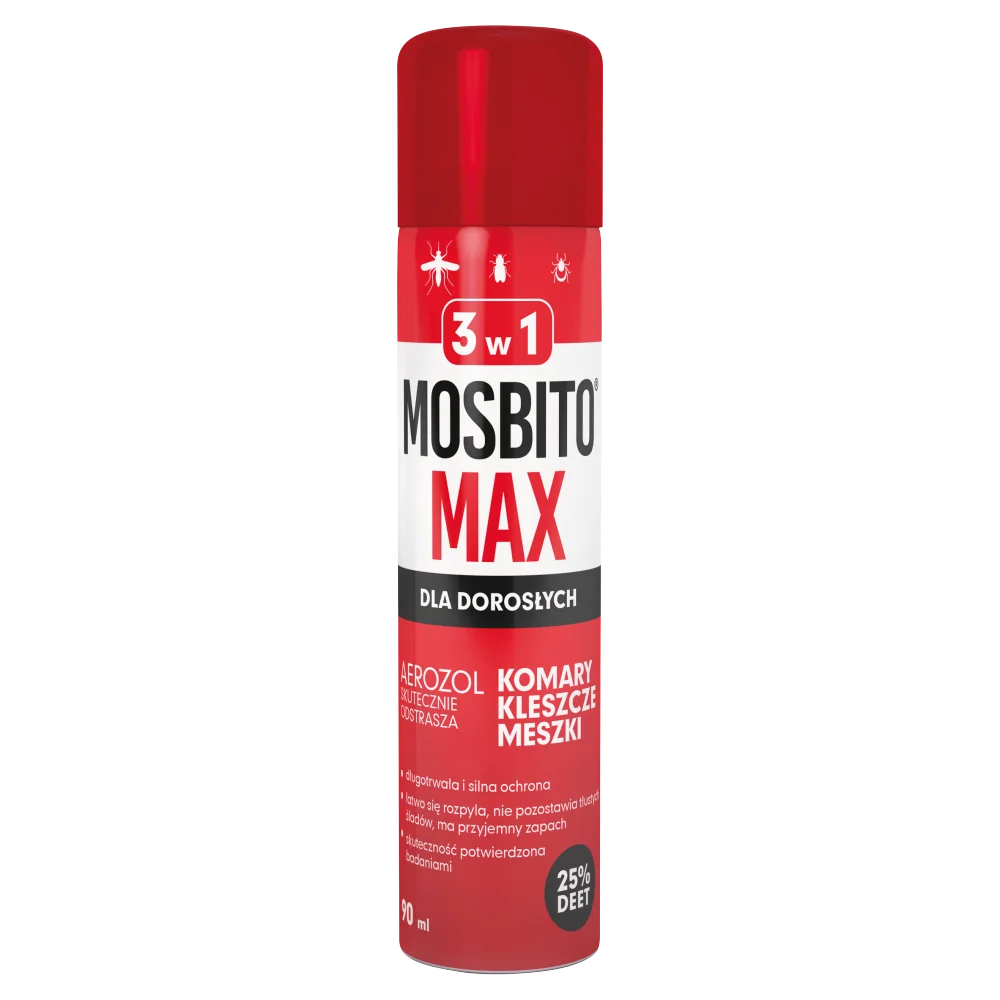 Mosbito Max, spray odstraszający komary, meszki i kleszcze, 90 ml