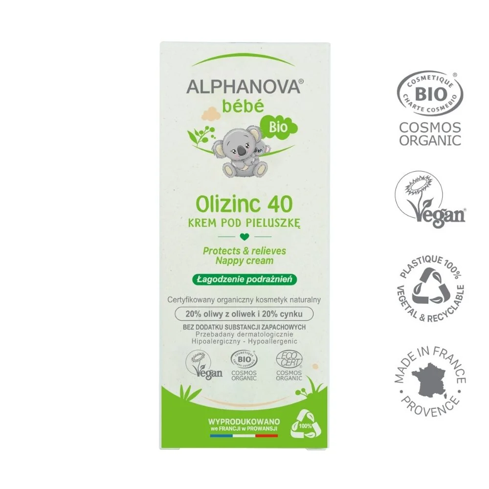 ALPHANOVA bébé Olizinc 40, krem przeciw odparzeniom, 50 g