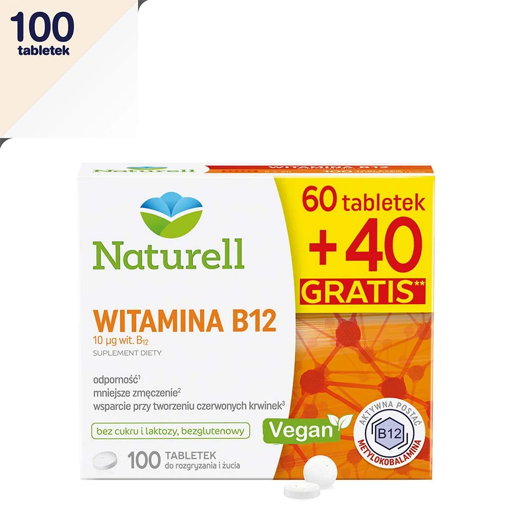 Naturell Witamina B12 suplement diety, 100 tabletek do żucia