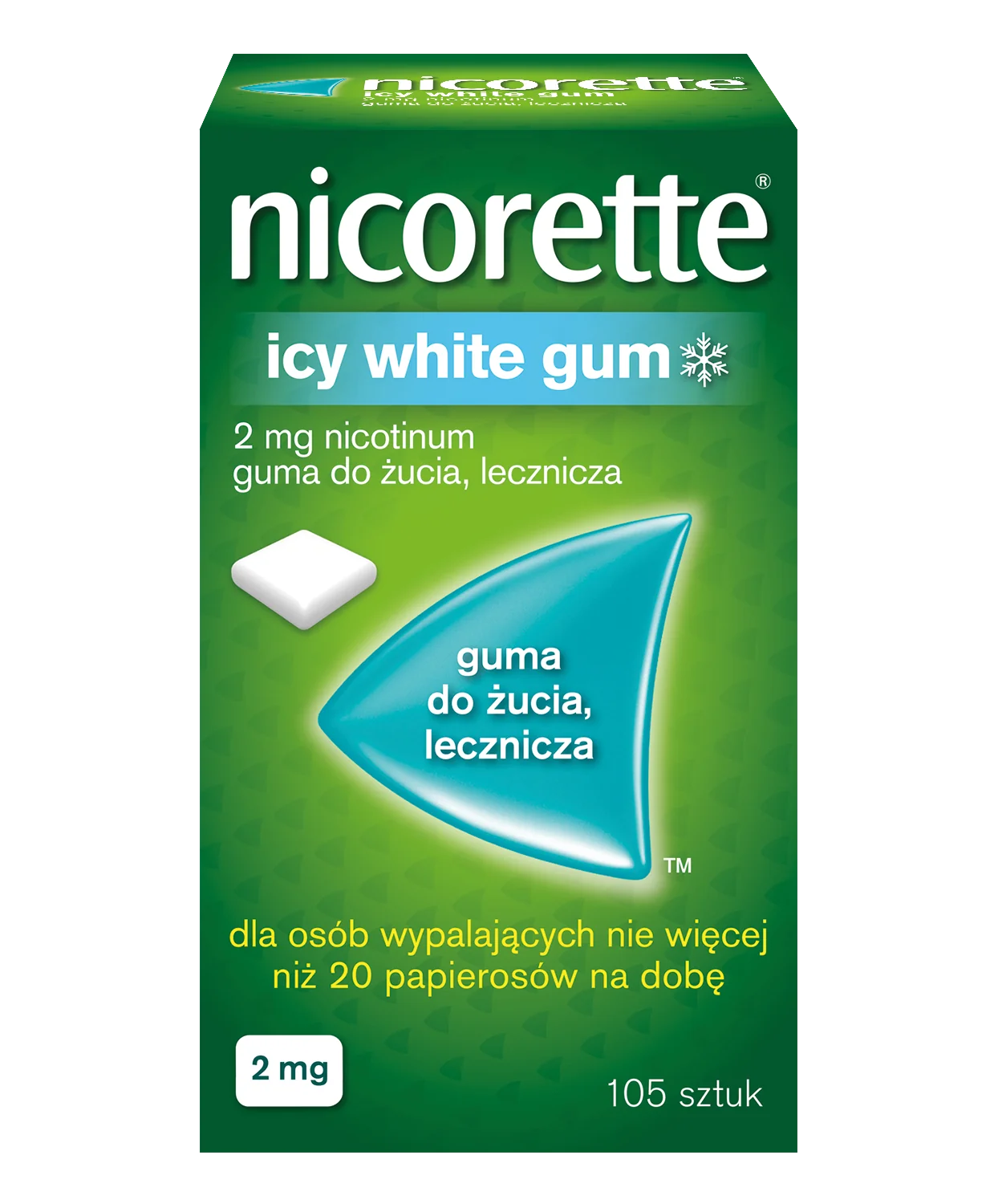 Nicorette Icy White Gum, 2 mg, 105 sztuk