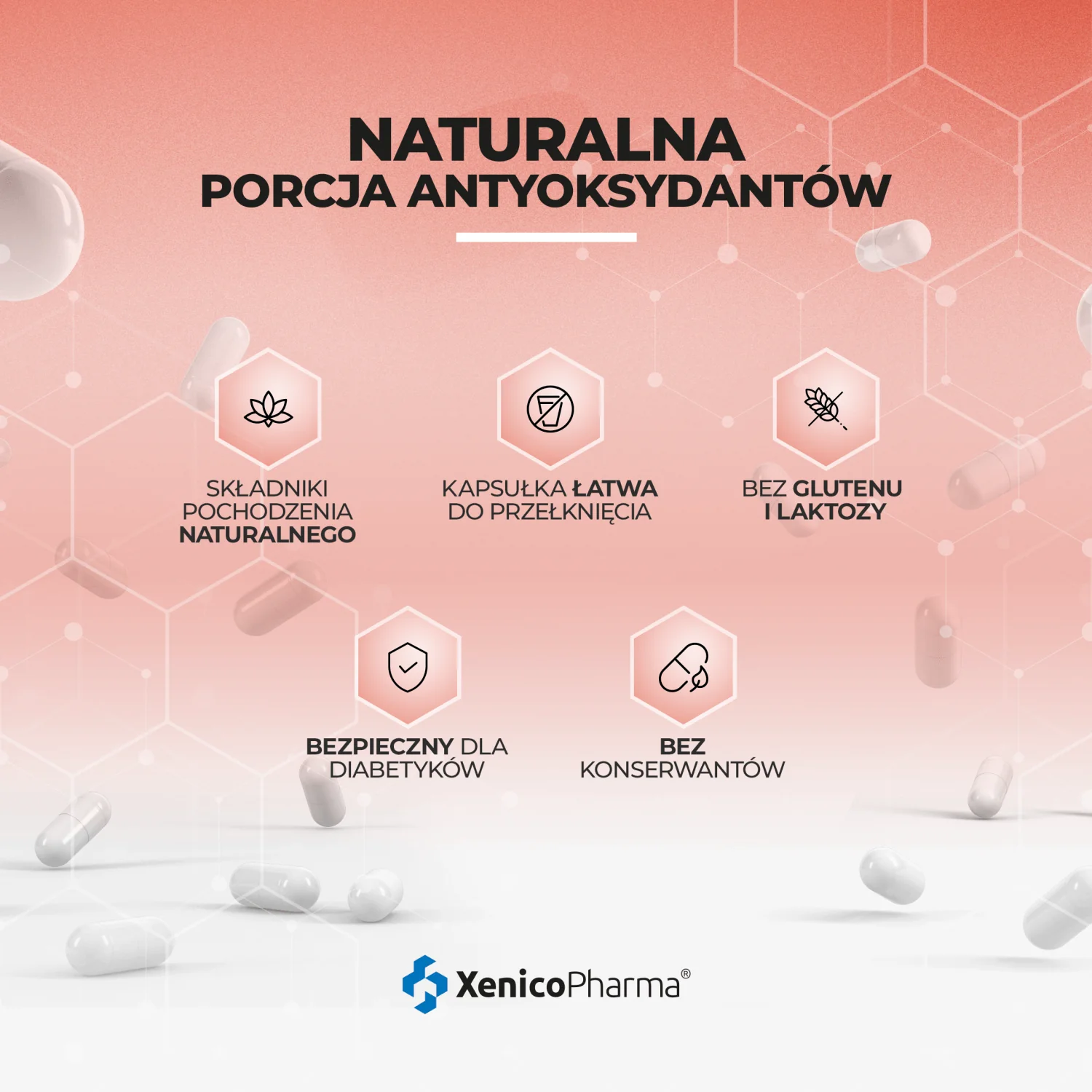 Xenico Pharma koenzym Q10 + witamina E, 120 kapsułek