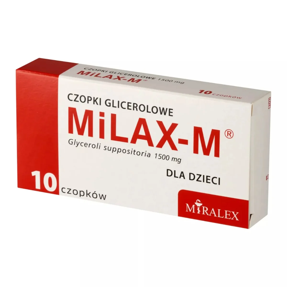 Czopki glicerolowe dla dzieci Milax-M, 1500 mg, 10 sztuk