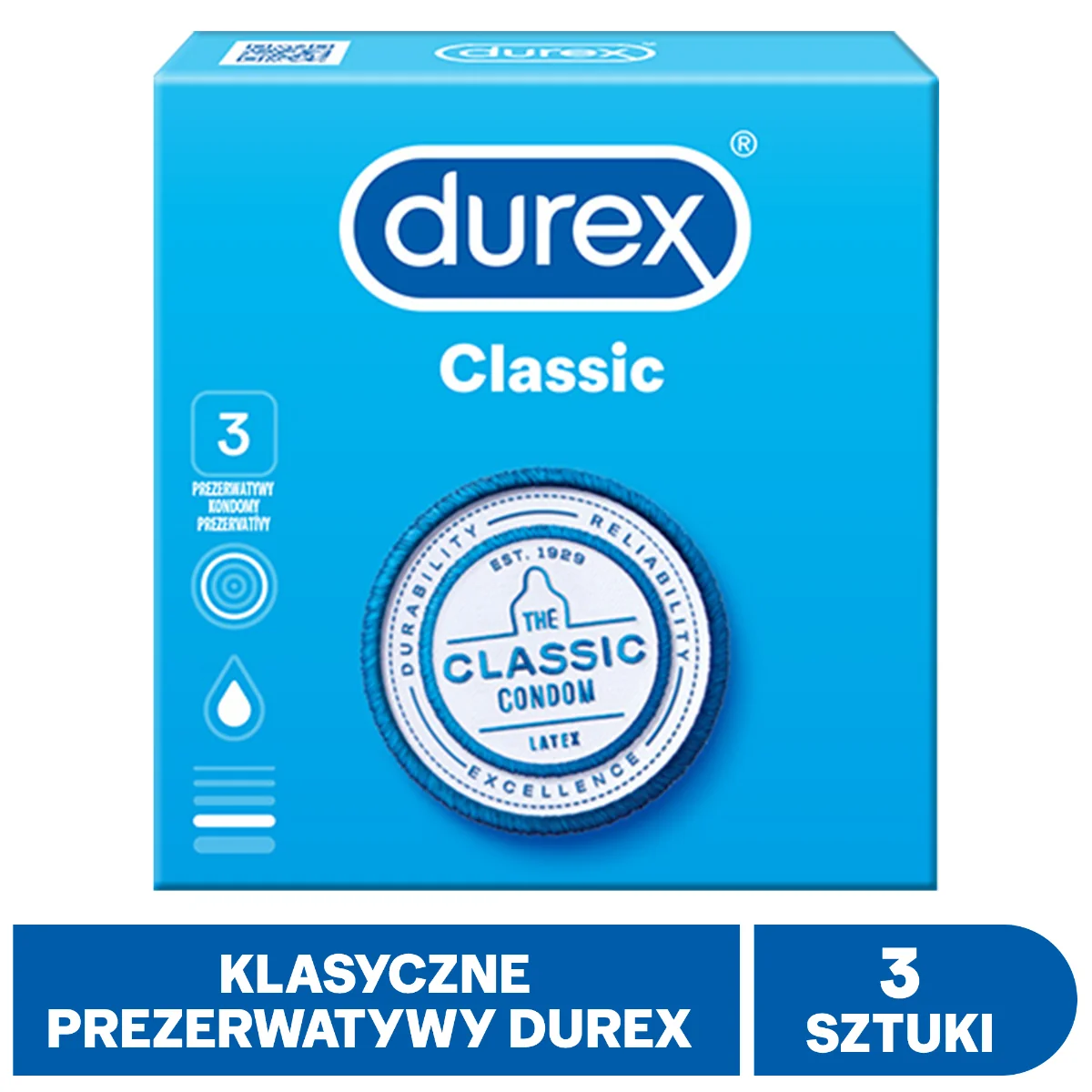 Prezerwatywy Durex Classic, 3 szt.