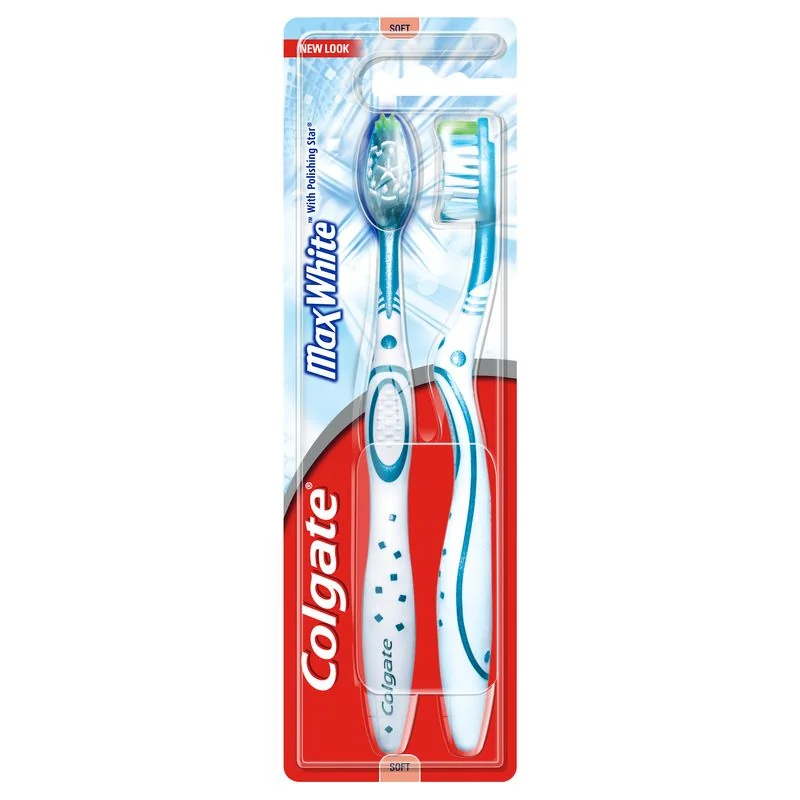 Colgate Max White, szczoteczka do zębów miękka, 2 szt.