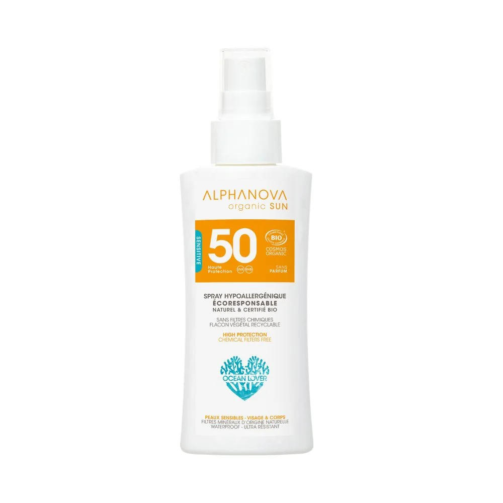 ALPHANOVA SUN Bio, spray przeciwsłoneczny z filtrem mineralnym SPF 50, 90 g