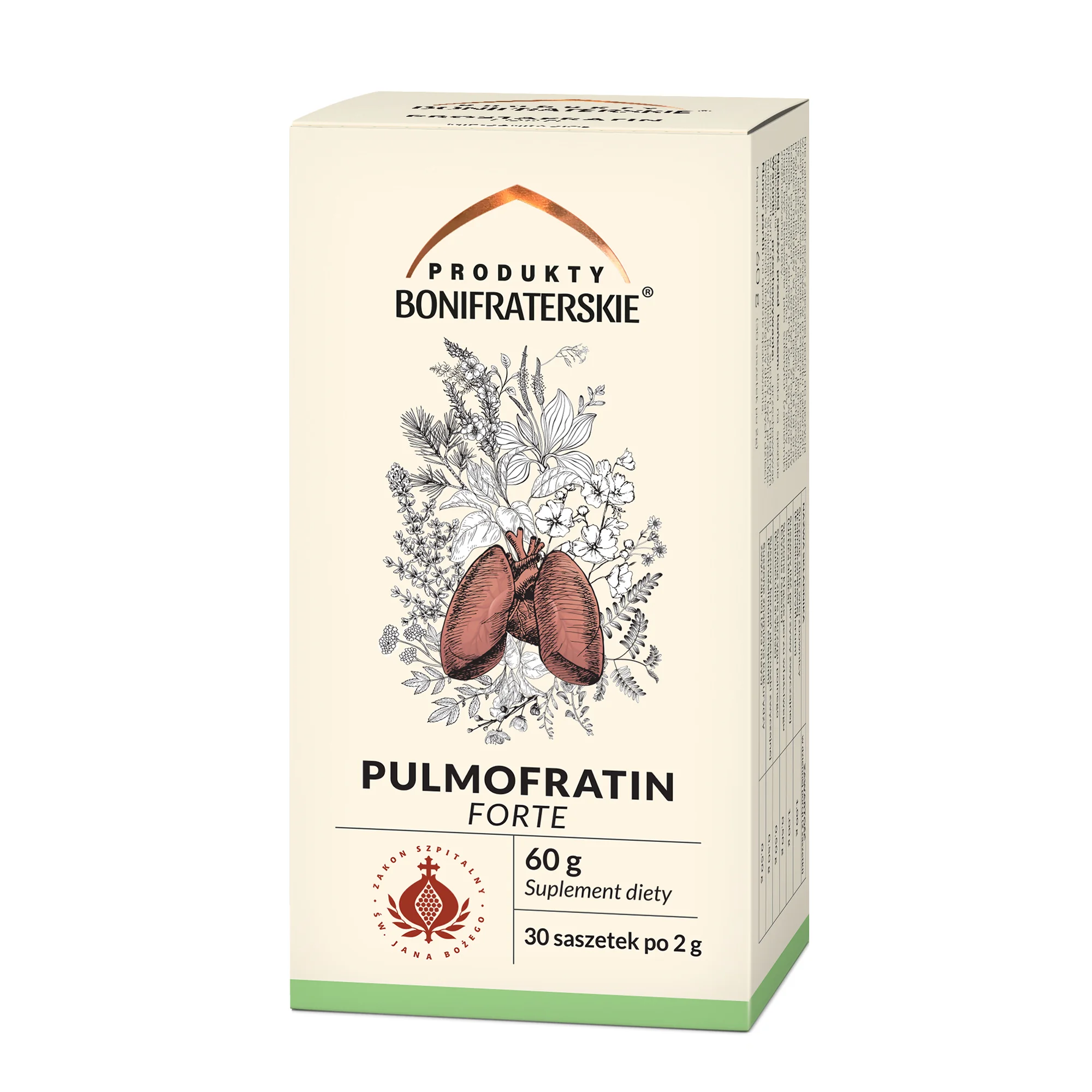 Produkty bonifraterskie Pulmofratin Forte Fix, zioła do zaparzania, 30 saszetek x 2 g