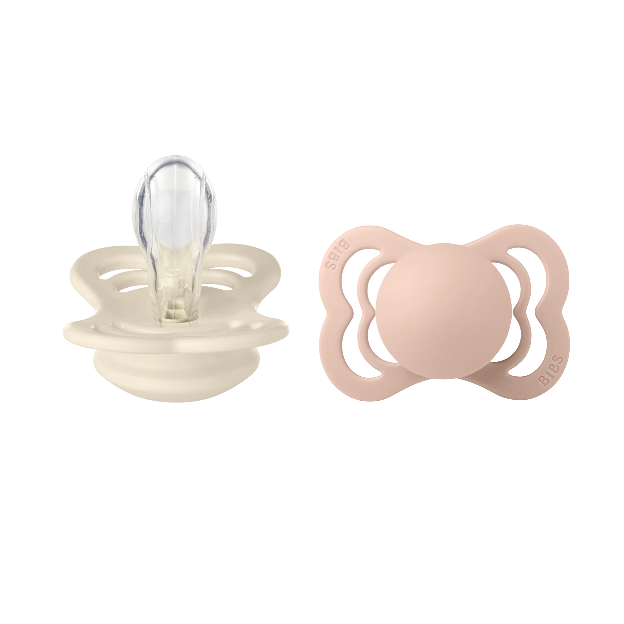 BIBS Pacifier Supreme Ivory & Blush, smoczek silikonowy, 2 szt.