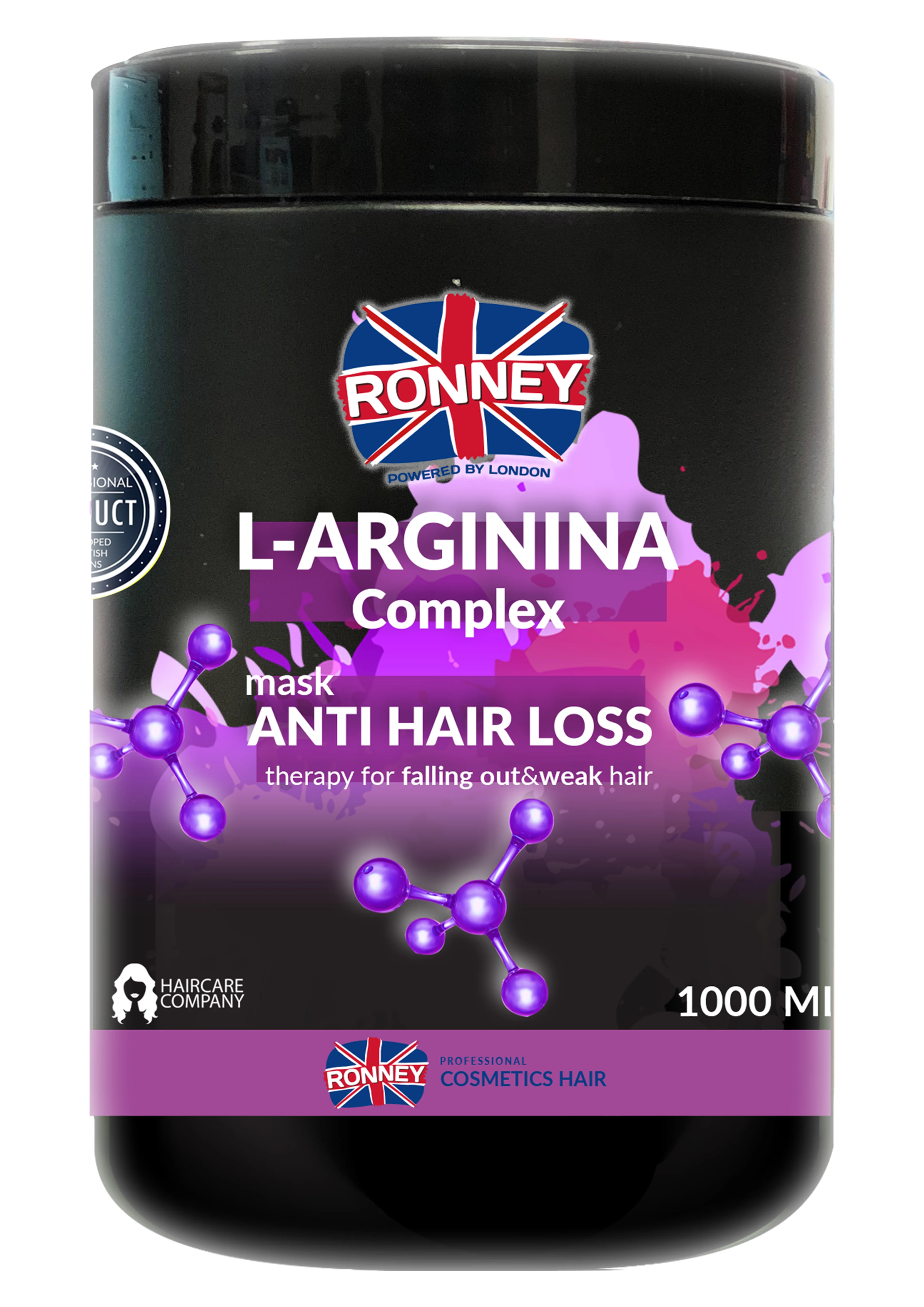 RONNEY Professional L-Arginina Complex Anti Hair Loss Therapy, maska przeciw wypadaniu włosów, 1000 ml