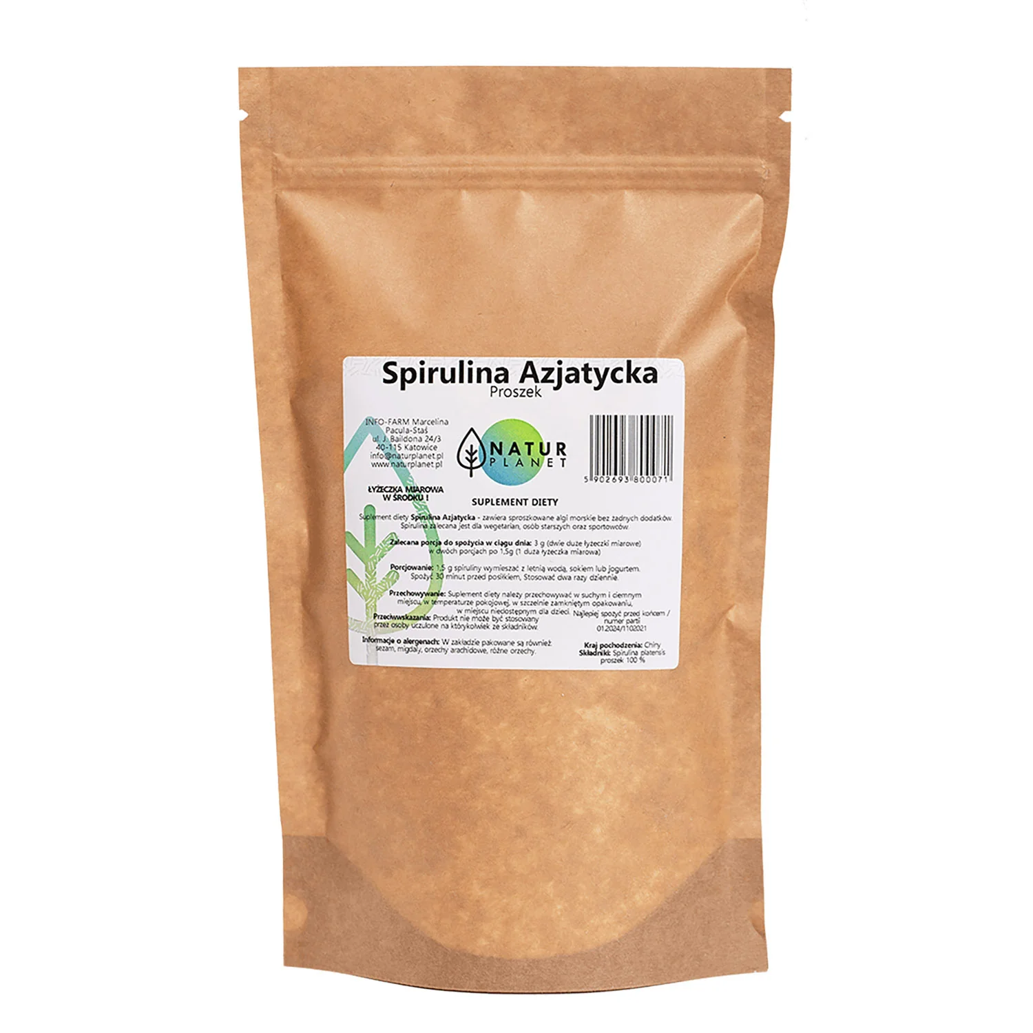 Natur Planet Spirulina azjatycka proszek, 100 g