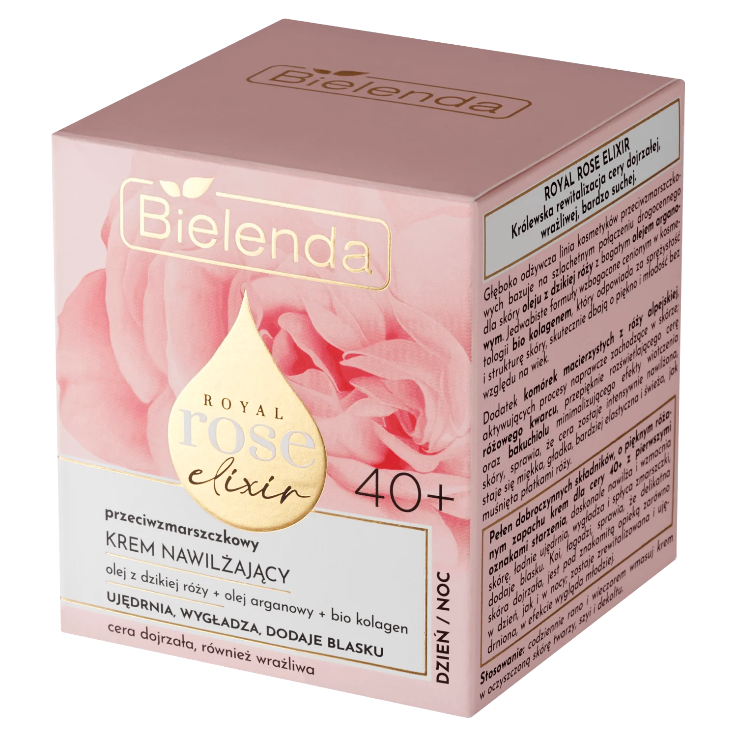 Bielenda Royal Rose przeciwzmarszczkowy półtłusty krem odbudowujący 40+, dzień/ noc, 50 ml