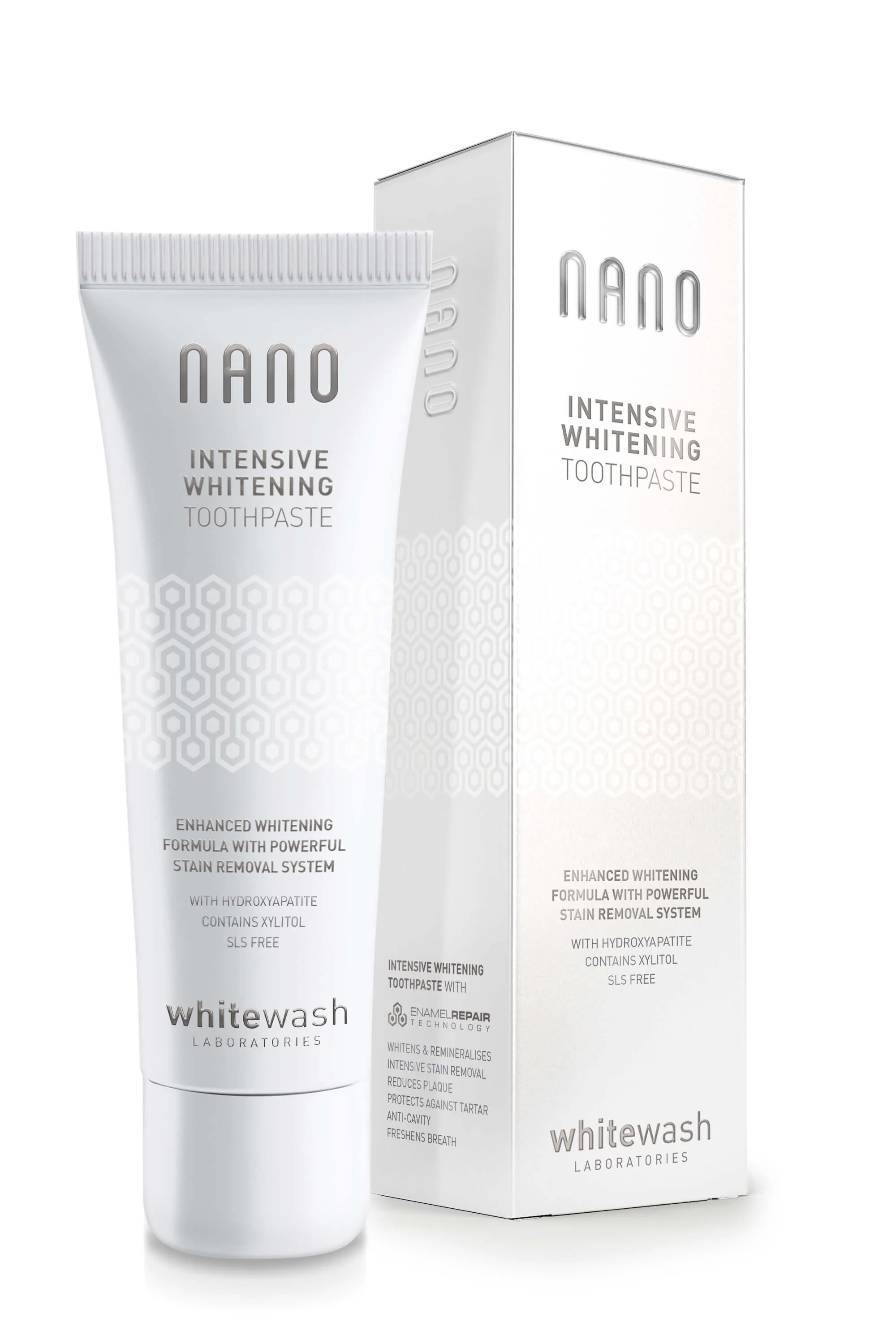 Whitewash Nano Intensive Whitening Toothpaste, intensywnie wybielająca pasta do zębów z technologią Enamel Care, 75 ml