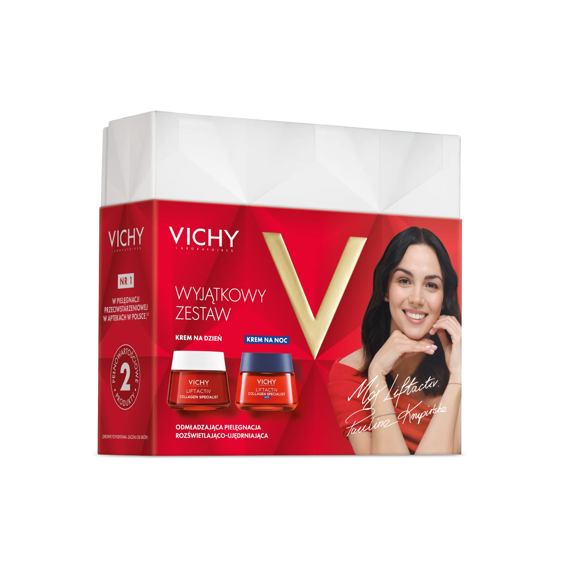 Vichy Liftactiv Collagen Specialist ujędrniający krem na dzień, 50 ml + ujędrniająco-rozświetlający krem na noc, 50 ml