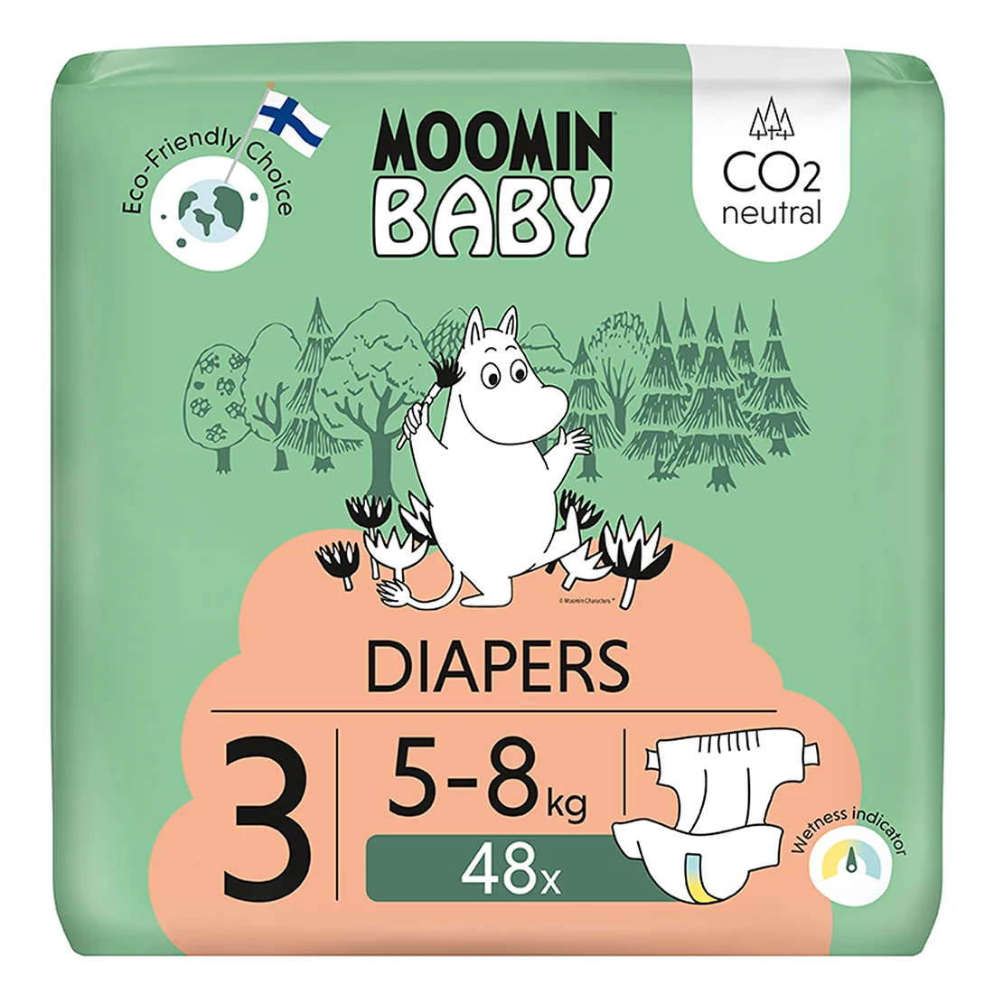 Moomin Baby, pieluszki 3 Midi 5-8 kg ,48 szt.