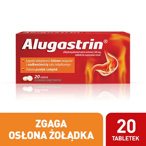 Alugastrin, 340 mg, 20 tabletek o smaku miętowym 