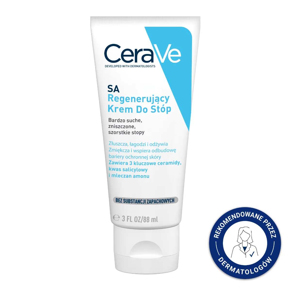 CeraVe SA, krem regenerujący do stóp z ceramidami, 88 ml