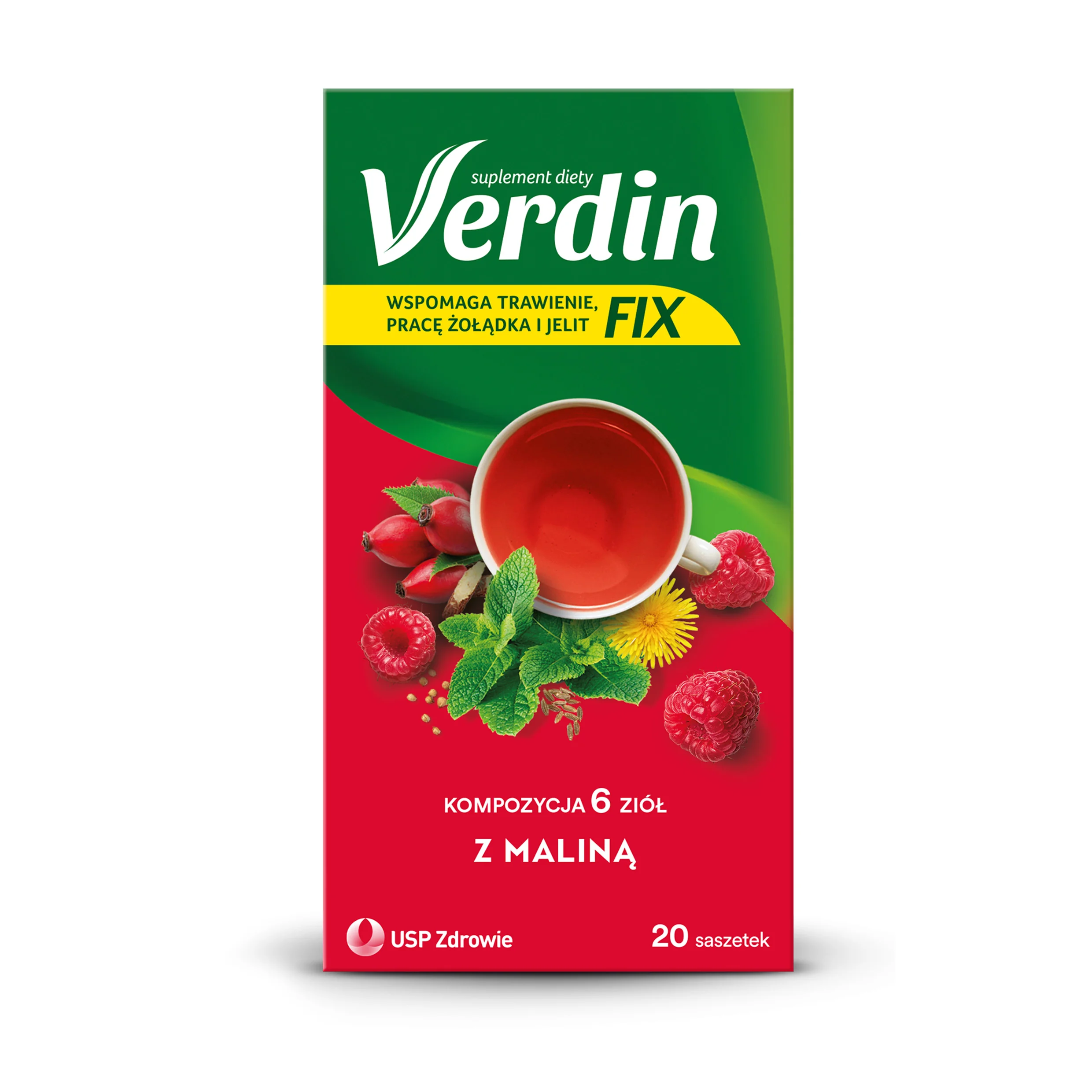 Verdin FIX z Maliną suplement diety, 20 saszetek