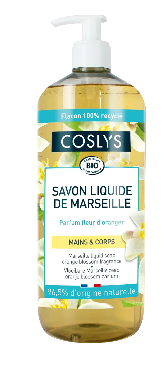 Coslys, mydło marsylskie z oliwą z oliwek o zapachu drzewa pomarańczy, 1000 ml