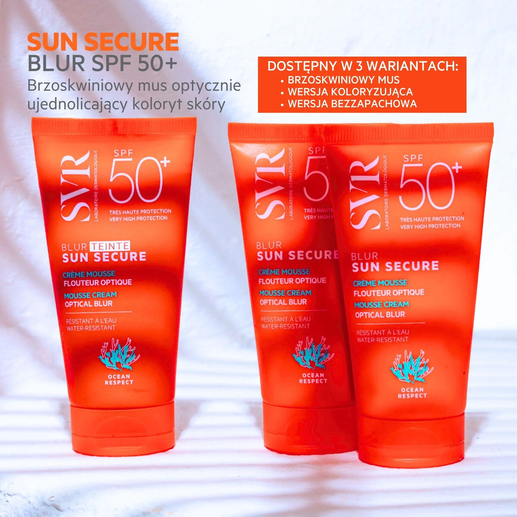 SVR SUN SECURE Blur Krem w piance bezzapachowy SPF 50+, 50 ml 