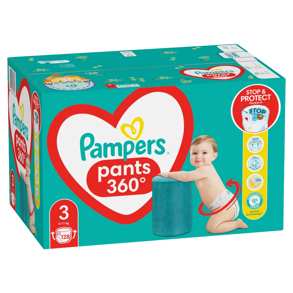 Pampers Pants pieluchomajtki, rozmiar 3, 6-11 kg, 128 szt.