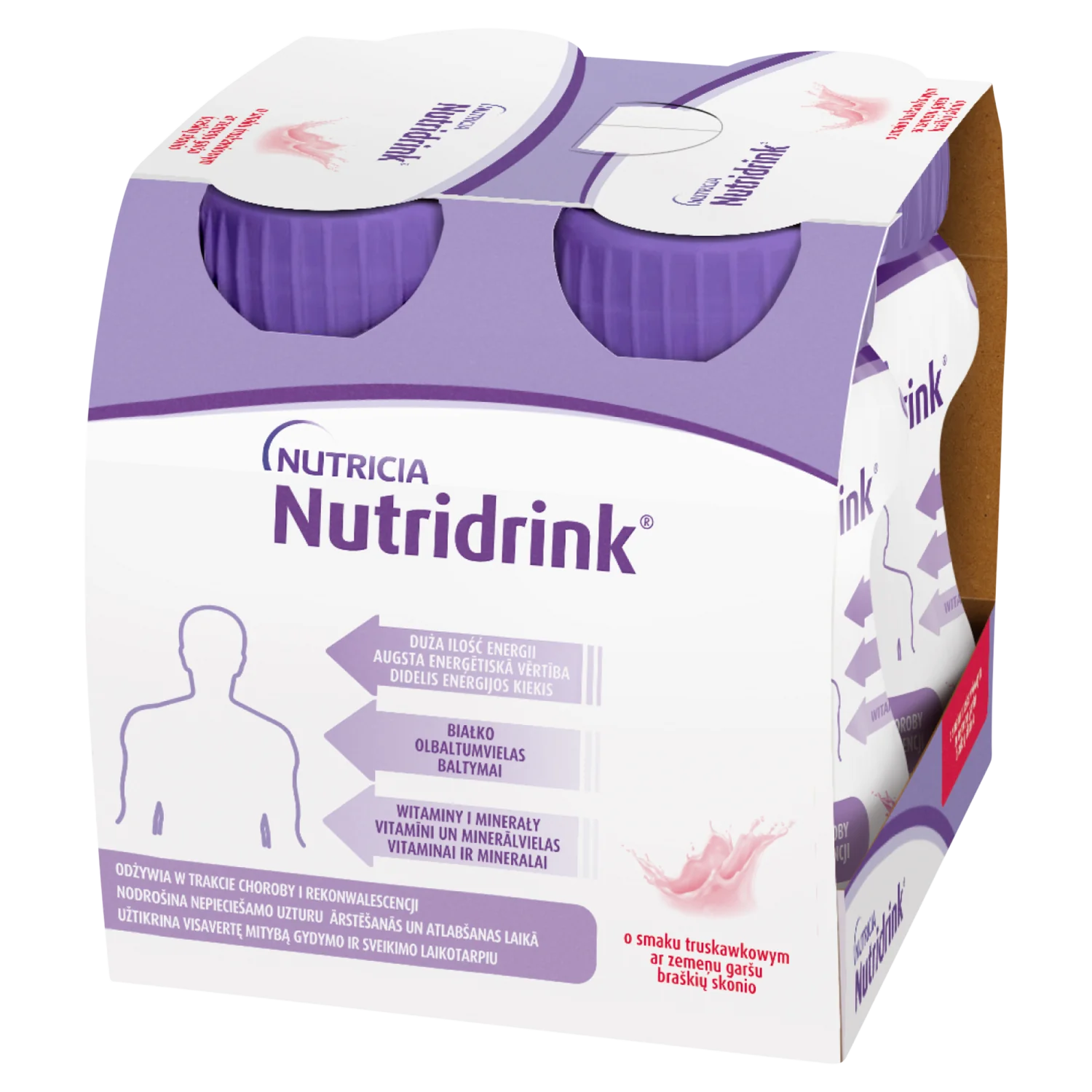 Nutridrink o smaku truskawkowym, 4x125 ml