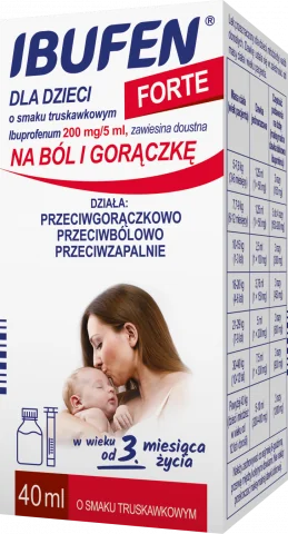 Ibufen dla dzieci Forte, zawiesina dla dzieci, smak truskawkowy, 40 ml,