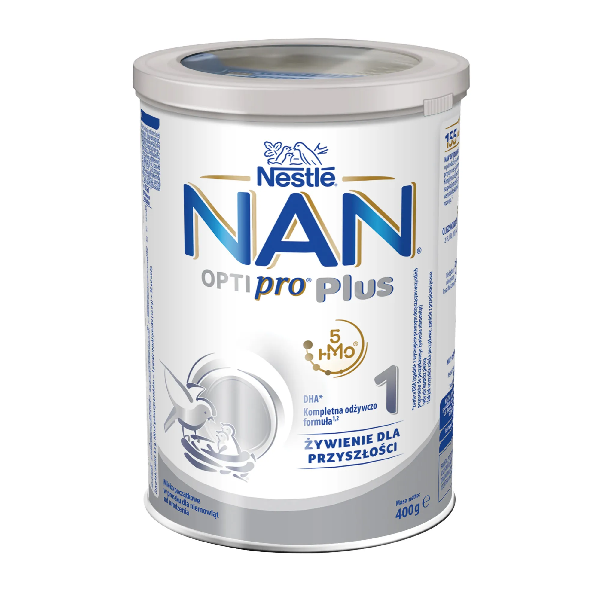 Nestle Nan Optipro Plus 1 HM-O, mleko początkowe dla niemowląt od urodzenia, 400 g
