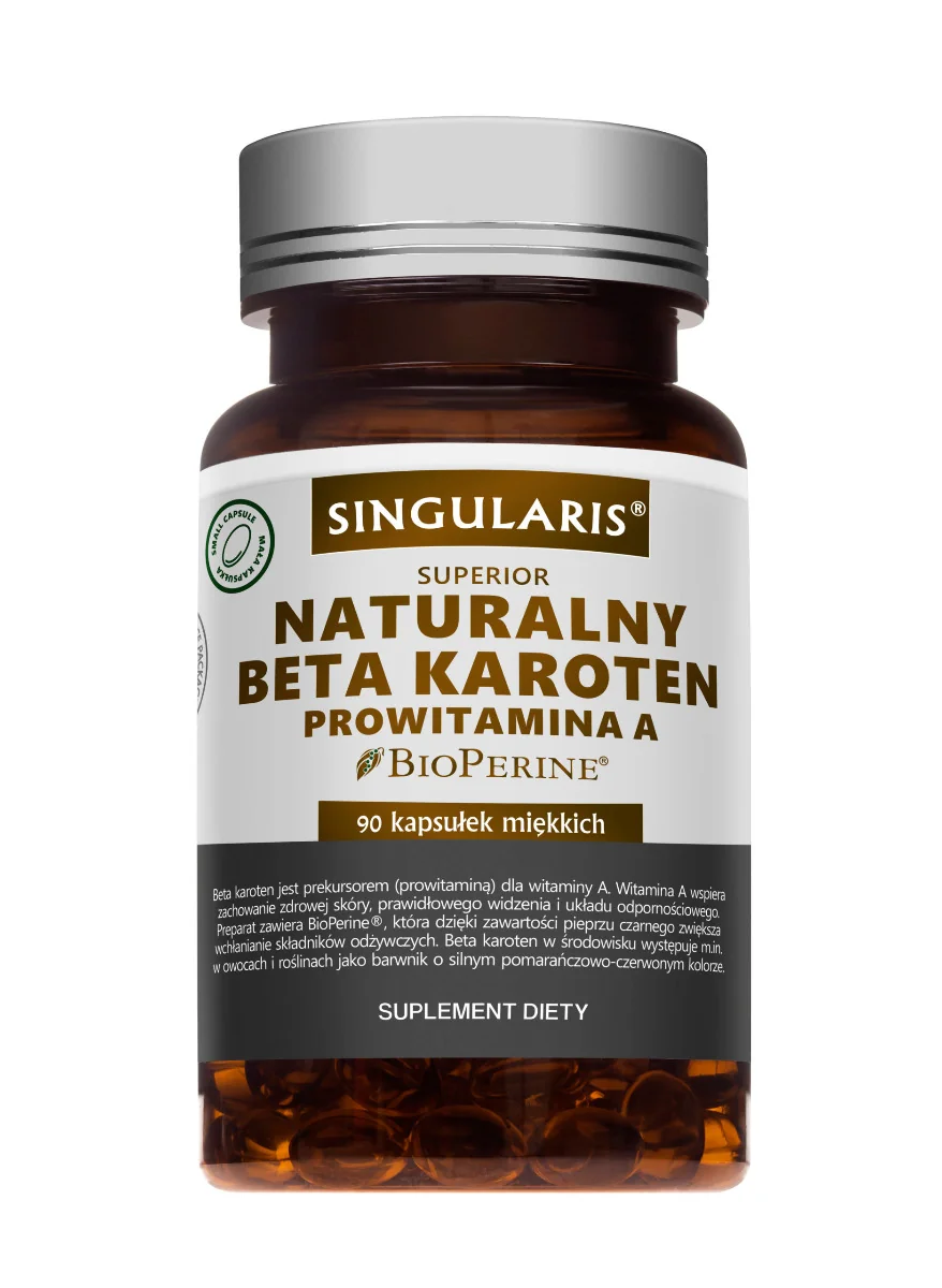 SINGULARIS Superior BETA KAROTEN NATURALNY PROWITAMINA A, suplement diety, kapsułki, 90 sztuk