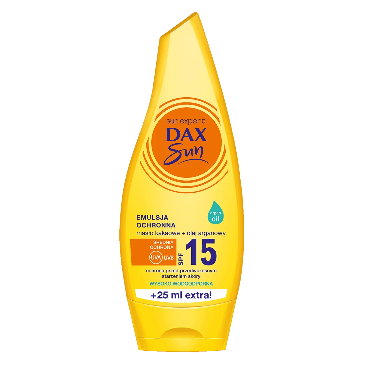 Dax Sun, Emulsja do opalania ochronna z masłem kakaowym i olejem arganowym SPF 15, 175 ml