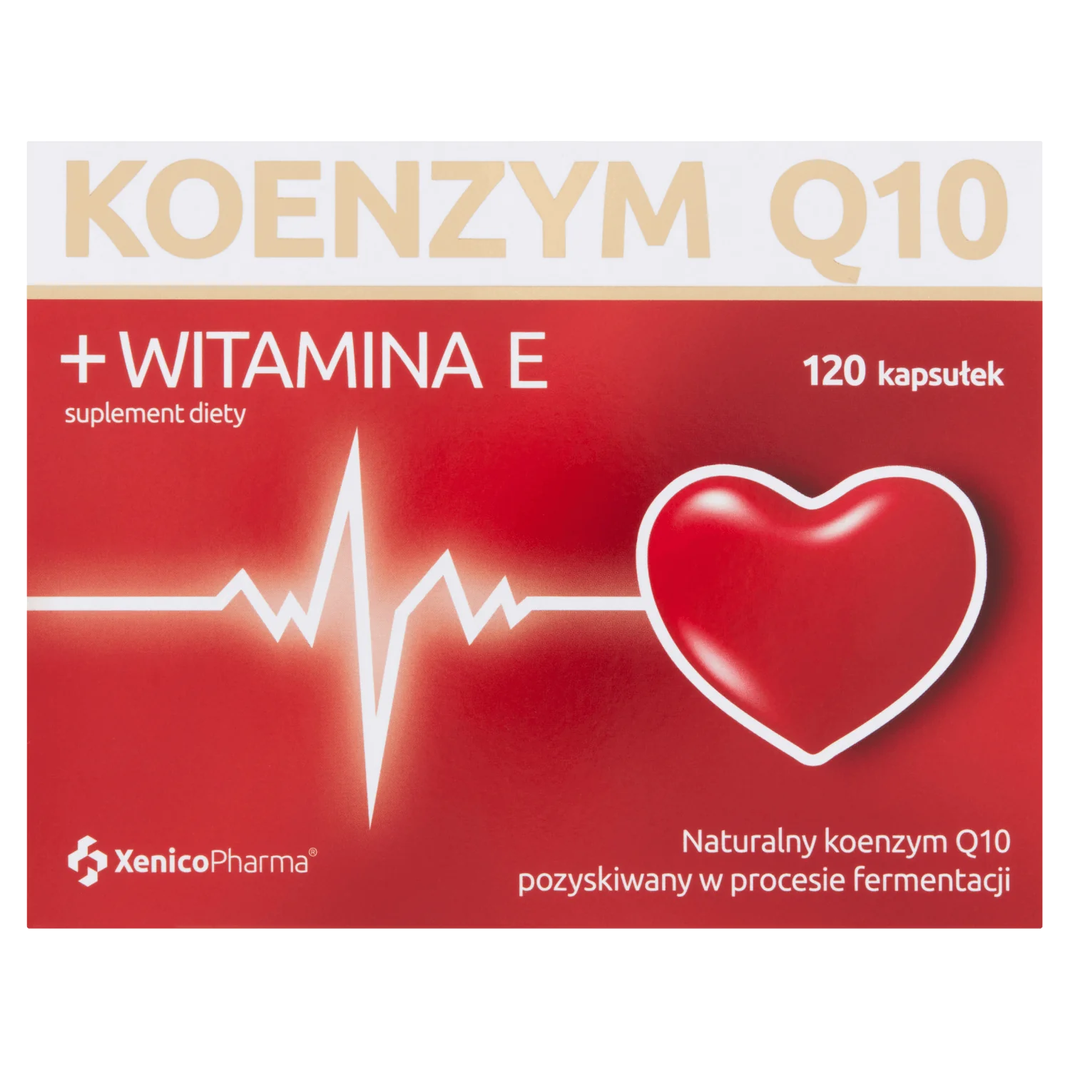 Koenzym Q10 + witamina E, suplement diety, kapsułka miękka, 120 sztuk