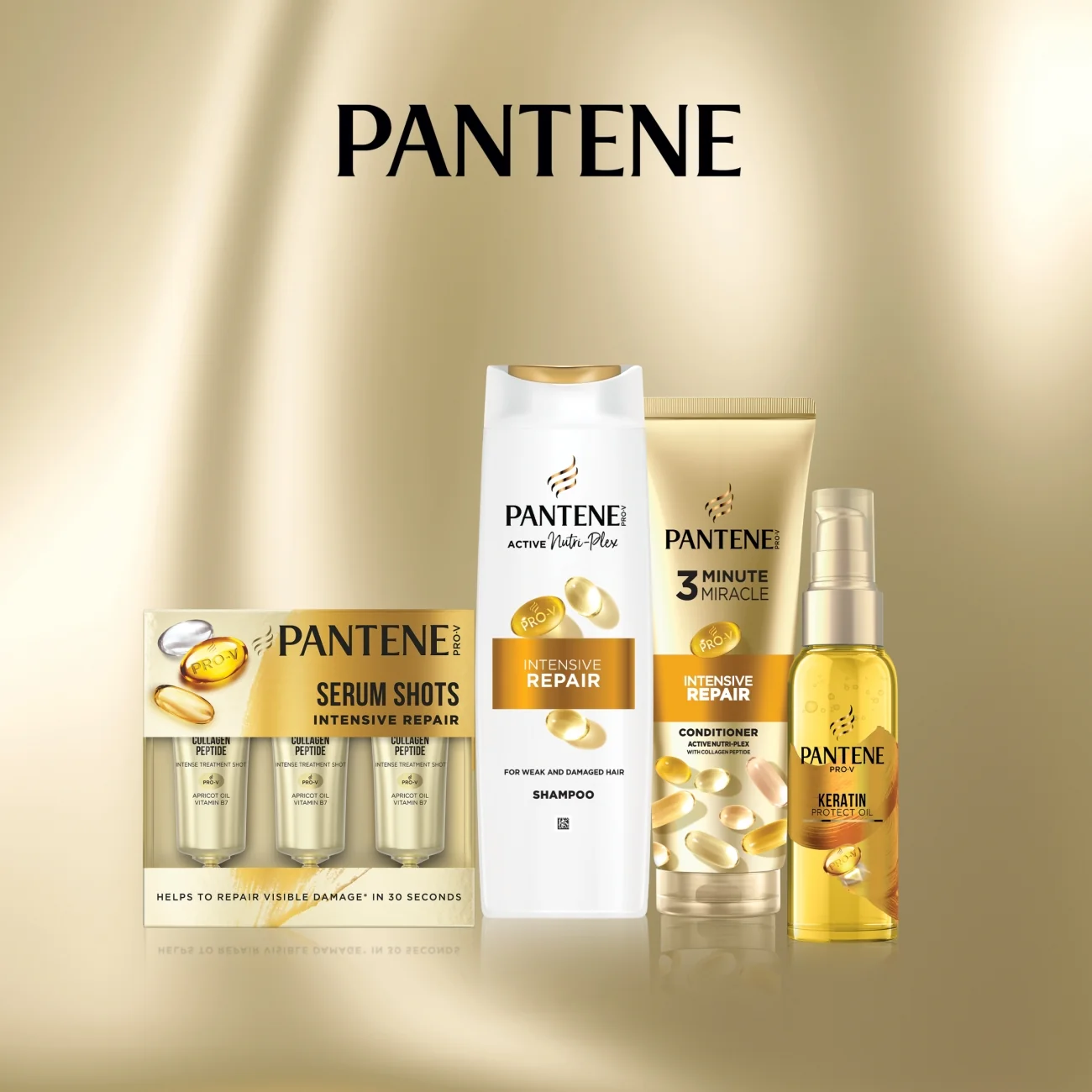 Pantene zestaw olejek do włosów + szampon do włosow + serum w ampułkach + maska