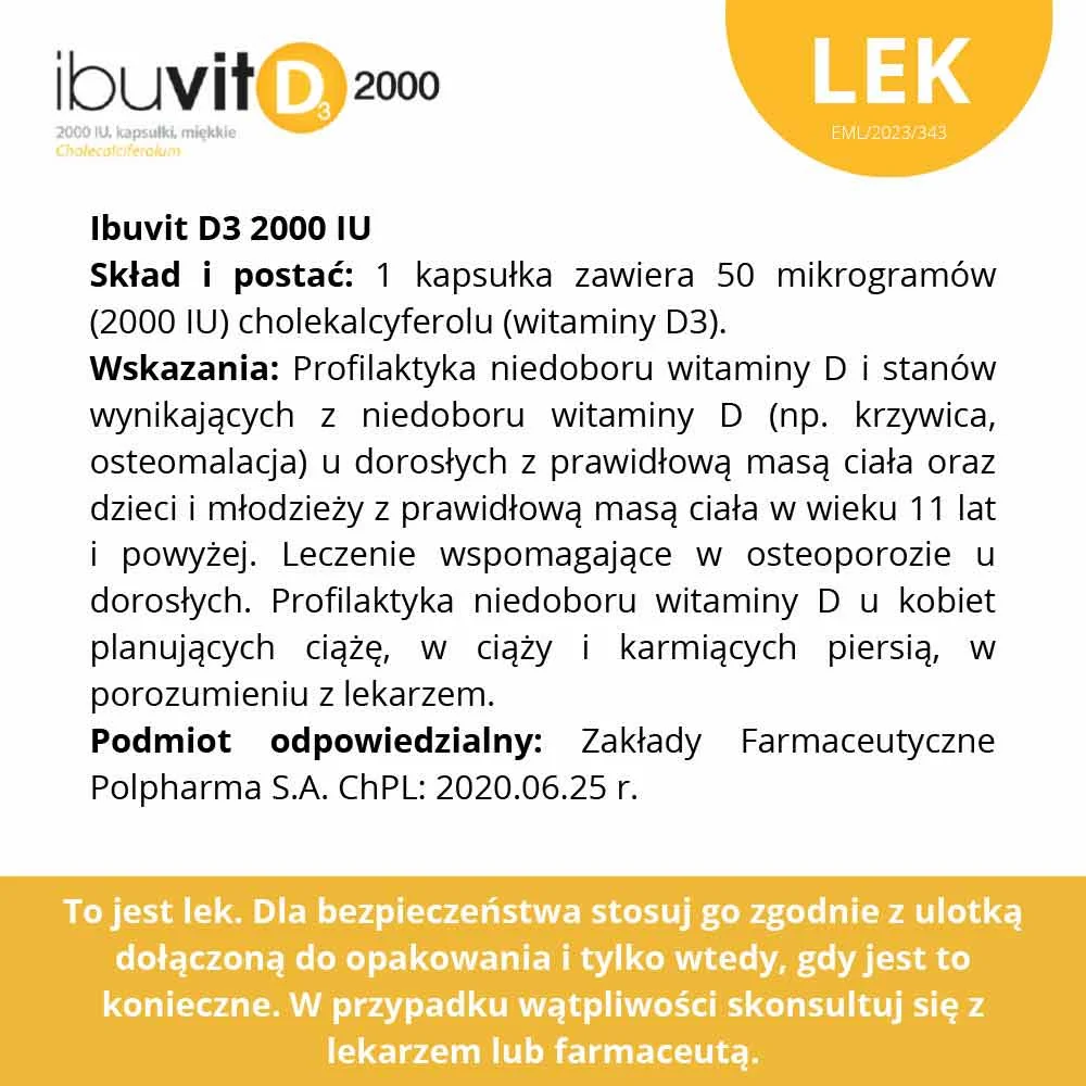 Ibuvit D3 2000 IU 60 kapsułek miękkich