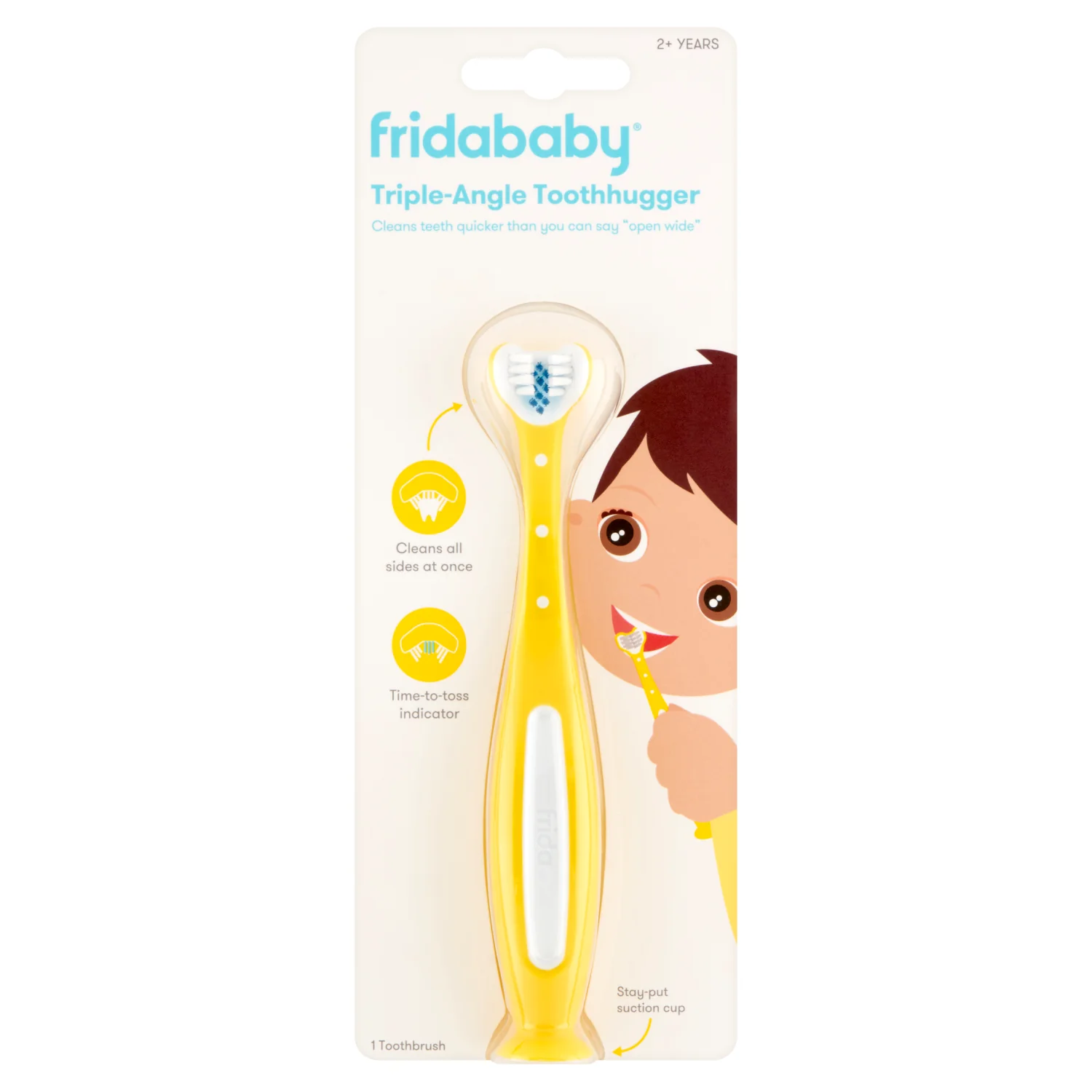 FridaBaby Tooth Hugger 3D, szczoteczka do zębów żółta, 1 szt.