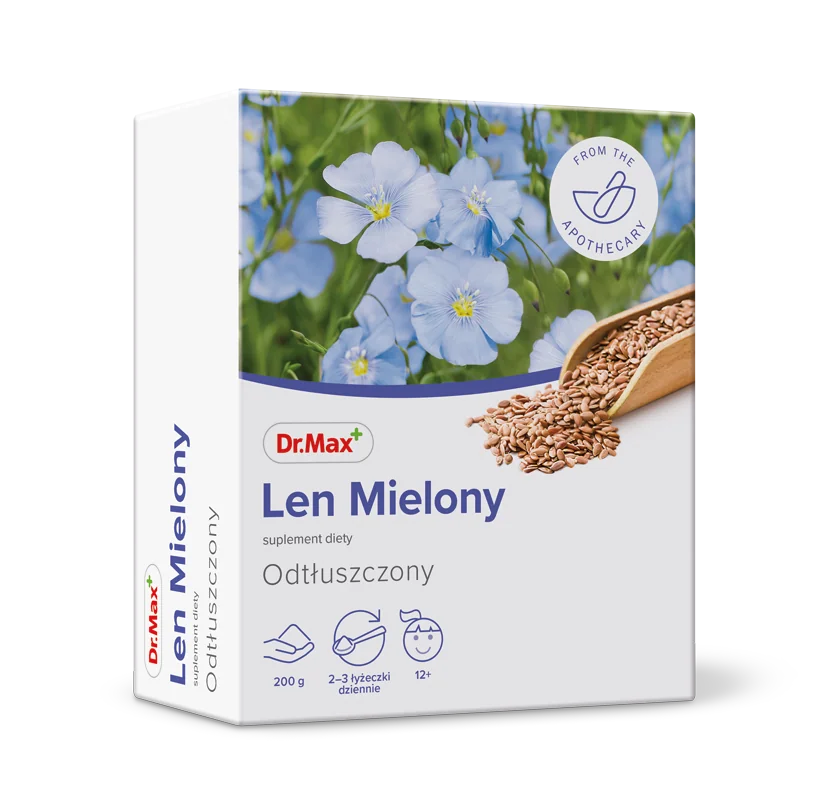 Len mielony Dr.Max, proszek, suplement diety, 200 g