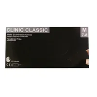Clinic Classic, rękawiczki nitrylowe, bezpudrowe, czarne, rozmiar M, 100 sztuk