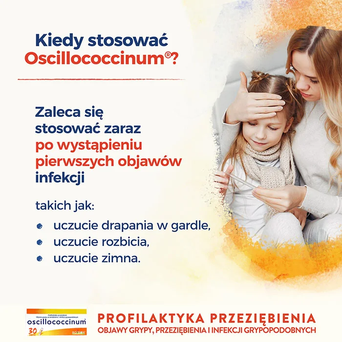 Oscillococcinum na przeziębienie i grypę, granulki w pojemniku jednodawkowym, 30 dawek