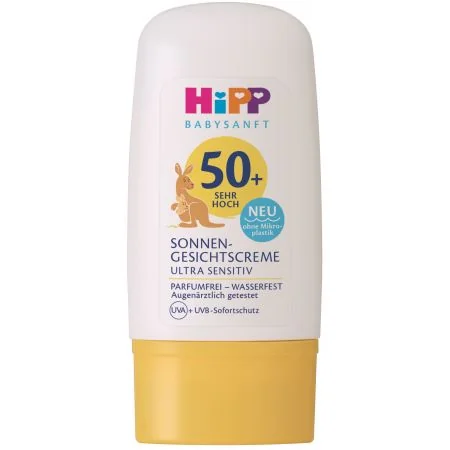 Hipp Babysanft, Ultra Sensitive, krem ochronny do twarzy SPF 50+, 30 ml