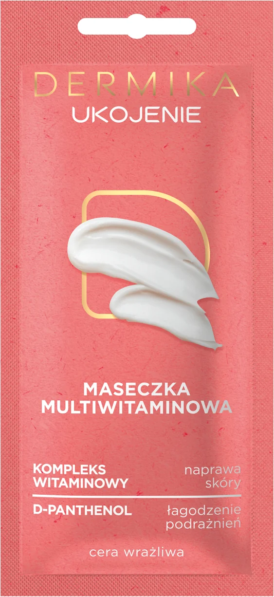 Dermika Maseczki Piękności Ukojenie, Maseczka multiwitaminowa do cery wrażliwej, 10 ml