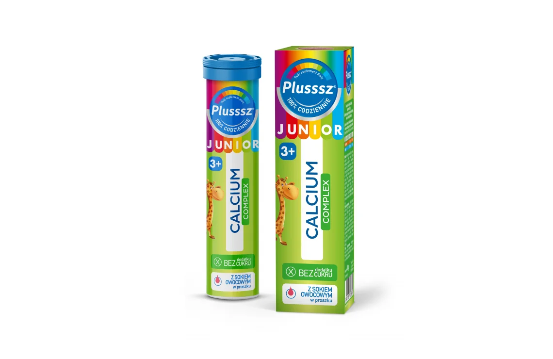 Plusssz Junior Calcium Complex, suplement diety, tabletki musujące, 20 sztuk