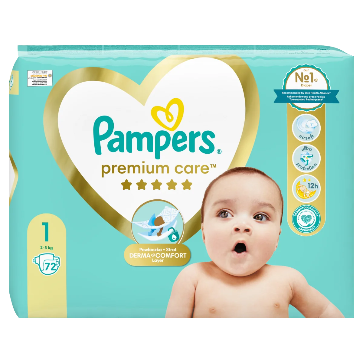 Pampers Premium Care, pieluszki rozmiar 1, 72 szt.