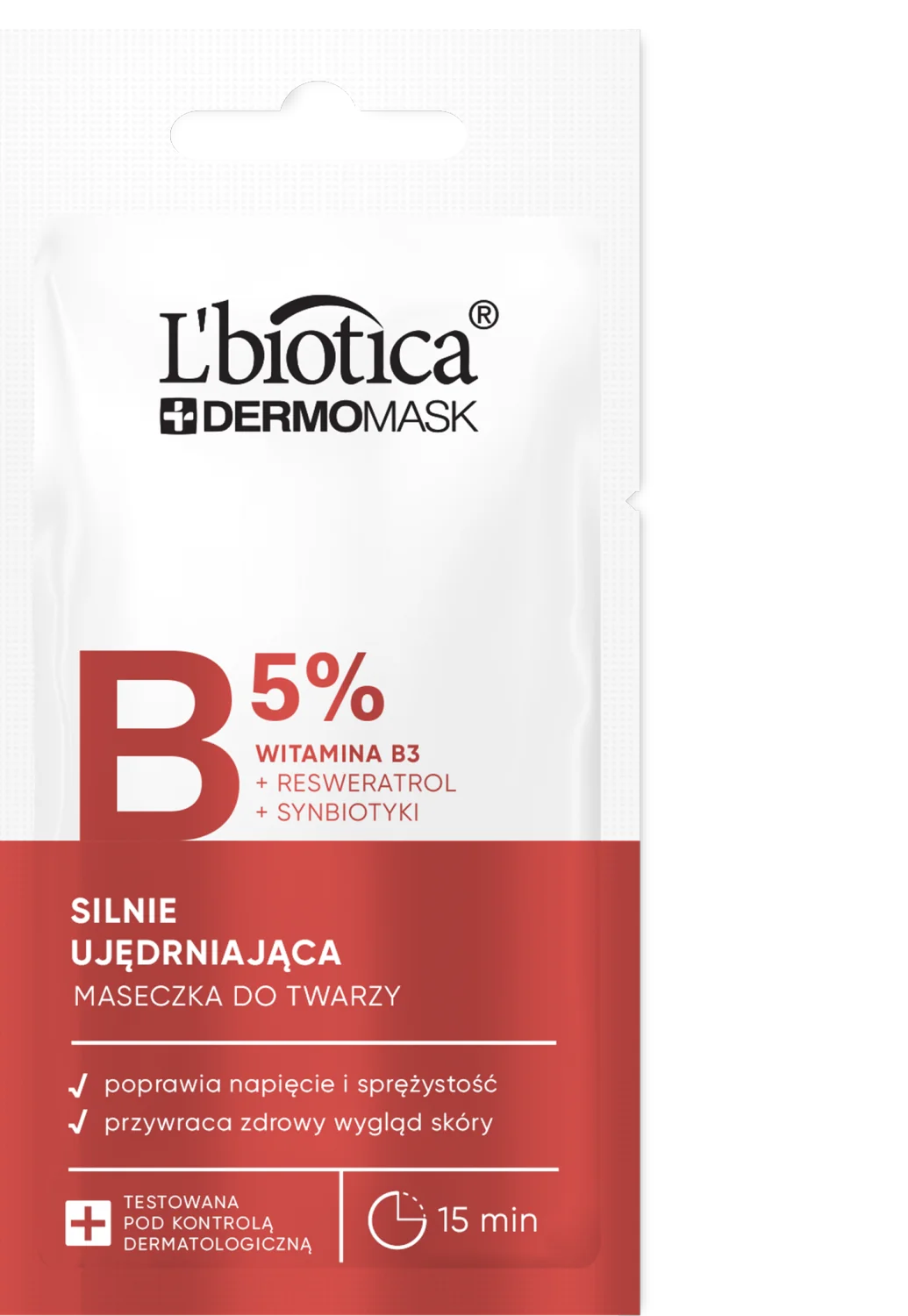 L'biotica Dermomask silnie ujędrniająca maska z witaminą B3, 8ml, 90 g