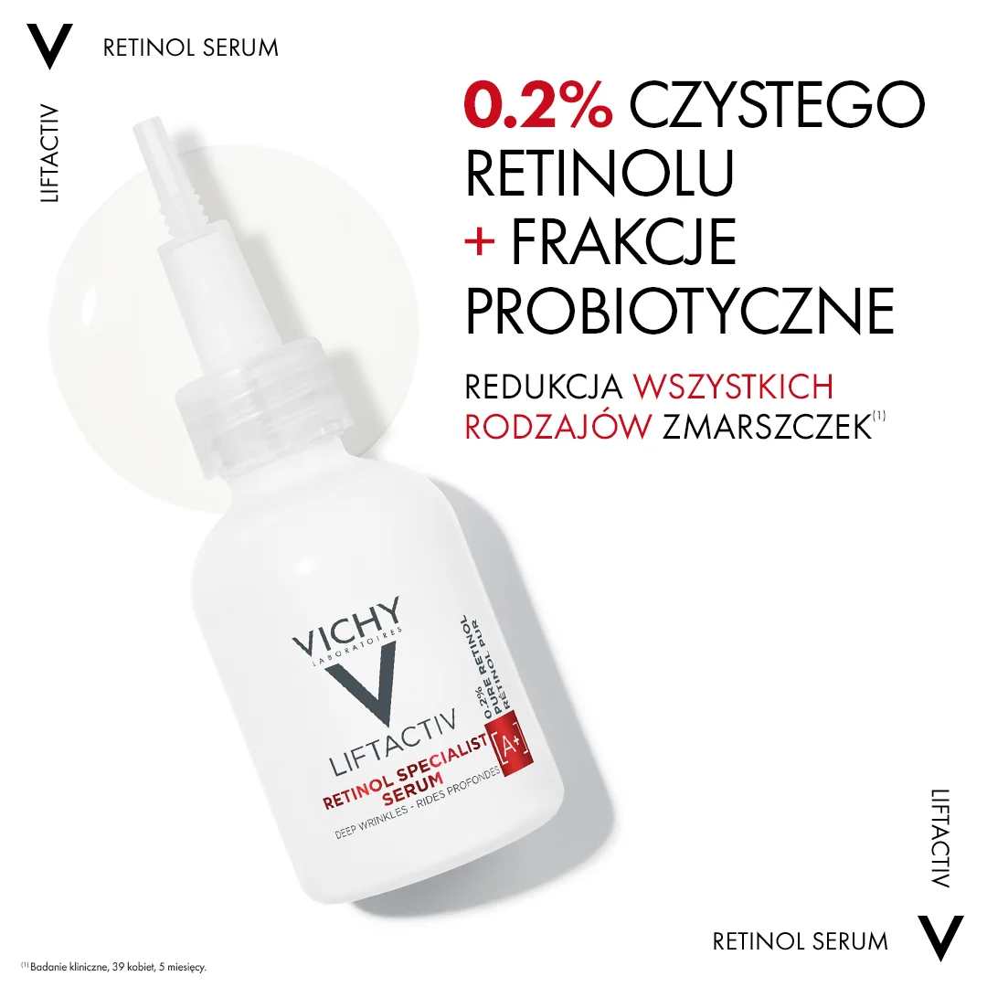 Vichy Liftactiv Retinol Specialist, Głębokie zmarszczki, Serum na noc, 30 ml